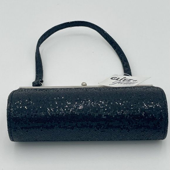 Glitz N’ Glam Glitter Mini Purse Black Formal Dance Prom Club - Picture 3 of 8